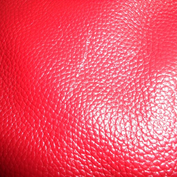 LN Damero Red Leather 2 Way Carry Drawstring Bucket Bag 2 Tassels As Is - Picture 11 of 12